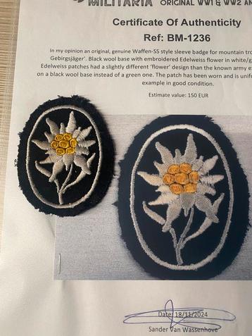 Waffen-SS Patch beschikbaar voor biedingen