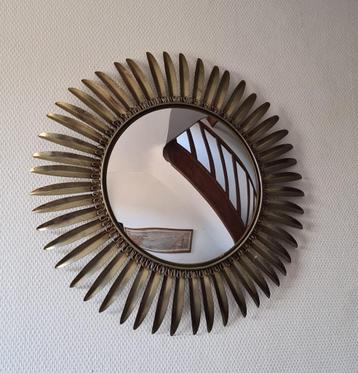 Zonnespiegel, sunburst convex mirror, messing, dia. 51 cm beschikbaar voor biedingen