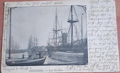 Ostende : remarquable carte postale LES BASSINS début 1900, Collections, Cartes postales | Belgique, Affranchie, Flandre Occidentale