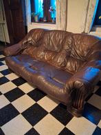 salon cuir, Maison & Meubles, Enlèvement, Utilisé, Quatre personnes ou plus, Bois
