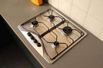 Whirlpool inox gasvuur, Electroménager, Tables de cuisson, Gaz, 4 zones de cuisson, Encastré, Enlèvement