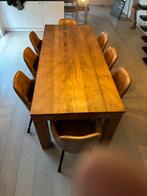 Mooie stevige teaken tafel met 8 stoelen, Ophalen, 100 tot 150 cm, Teakhout, 200 cm of meer