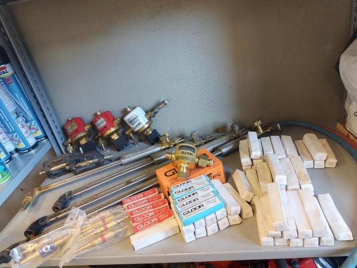 Gloor garant snijbranders + drukregelaars + snijbekken, Doe-het-zelf en Bouw, Gereedschap | Lasapparaten, Zo goed als nieuw, Overige typen