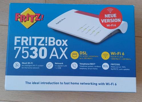 FRITZ!Box FON WLAN 7530 AX modem/router WiFi 6, Computers en Software, Routers en Modems, Zo goed als nieuw, Router met modem
