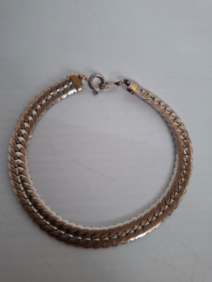 Goud- en zilverkleurige armband, Handtassen en Accessoires, Armbanden, Gebruikt, Goud, Ophalen of Verzenden
