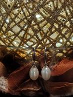 Oorbellen zoetwaterparels echt zilver, Hangers, Wit, Nieuw, Ophalen of Verzenden