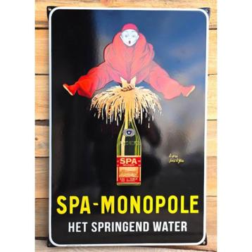 Spa monopole het springend water emaillen retro reclame bord beschikbaar voor biedingen