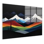 Paysage de montagne dans le noir Peinture sur verre 105x70cm, Envoi, Neuf
