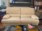 2 Canapés en cuir blanc cassé., Maison & Meubles, Canapés | Salons, 75 à 100 cm, 250 à 300 cm, Banc droit, Enlèvement
