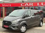 Ford Transit Custom 2.O TDCI 9 PLACES LONG LED (bj 2019), Stof, 4 cilinders, 9 zetels, Zilver of Grijs