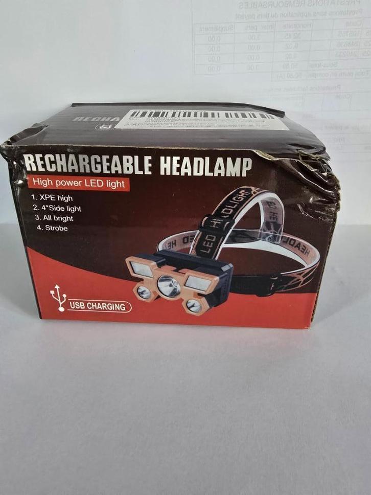Lampe frontale rechargeable par USB - Produit neuf, Articles professionnels, Articles professionnels Autre, Enlèvement ou Envoi