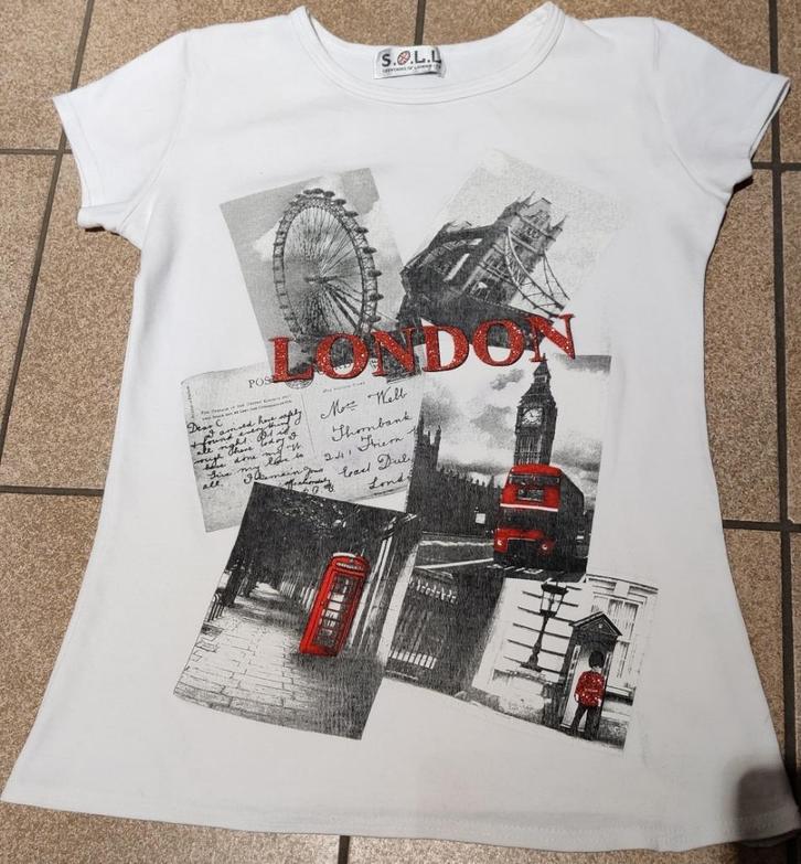 t' shirt: Londen, Kleding | Dames, T-shirts, Zo goed als nieuw, Maat 34 (XS) of kleiner, Wit, Korte mouw, Ophalen of Verzenden