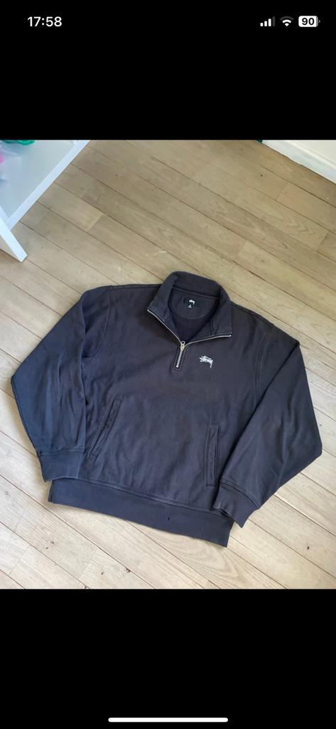 pull / sweat / half zip stussy noir brodé M, Kleding | Heren, Truien en Vesten, Gedragen, Maat 48/50 (M), Zwart, Ophalen of Verzenden