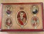 Oude blikken doos koningen van België, Verzamelen, Koningshuis en Royalty, Ophalen of Verzenden, Gebruikt