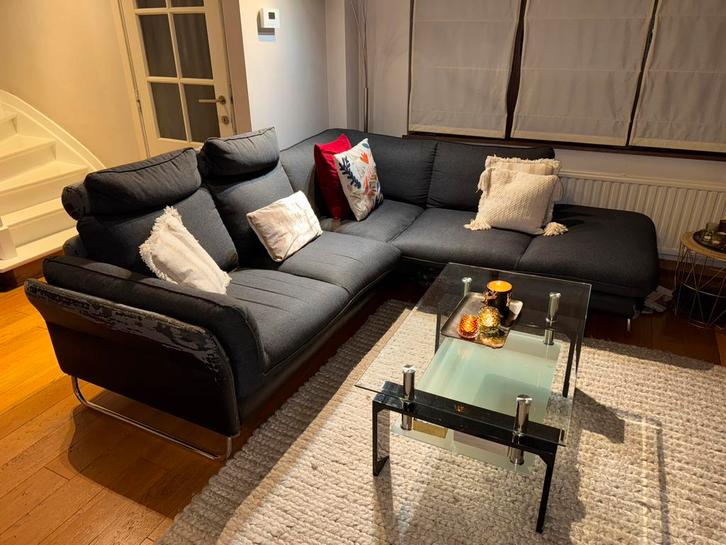 Canapé d’angle à donner–240 x 220 cm à Ganshoren (Bruxelles), Huis en Inrichting, Zetels | Zetels, Leer, Ophalen