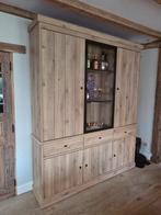 Vitrine kast Valencia, melamine lichte eik. excl verlichting, Huis en Inrichting, Kasten |Televisiemeubels, Ophalen, Zo goed als nieuw