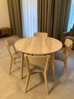 Tafel en stoelen, Huis en Inrichting, Ophalen, Zo goed als nieuw, Rond, Essen fineer