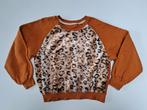 Mt 140 Mosterdgele sweater met luipaard faux fur, Meisje, Trui of Vest, Ophalen of Verzenden, Zo goed als nieuw