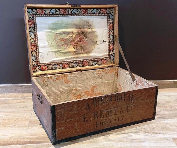 Voormalige grote zetmeelkist E.Remy & Cie, Antiek en Kunst, Curiosa en Brocante, Ophalen