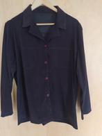Blouse en velours violet foncé - faite main (+/- taille 46), Enlèvement ou Envoi, Comme neuf, Taille 46/48 (XL) ou plus grande