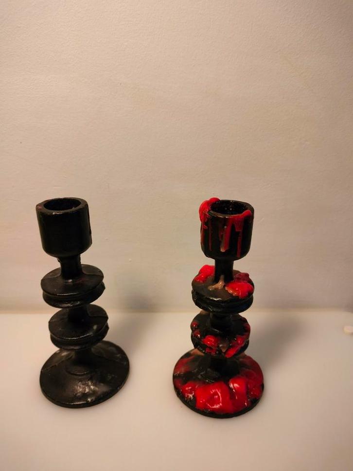 Een paar kaarshouder H13 cm/Dia 6,5 cm zwart, Huis en Inrichting, Woonaccessoires | Kandelaars en Kaarsen, Gebruikt, Kandelaar