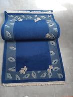 Handgeknoopt blauwe loper. Afm 70 breed en 3m lang., Ophalen, Zo goed als nieuw
