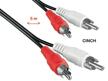 cinch cable 5m High Performance (red / white for stereo), Enlèvement ou Envoi, Utilisé, 2 à 5 mètres, Câble de haut-parleur