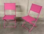 Leuke roze opklapbare tuinstoelen, Ophalen, Zo goed als nieuw, Textileen, Inklapbaar