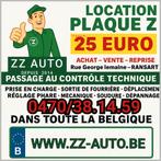 Location plaque z - contrôle technique & deplacement