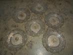 6 vintage glazen onderzetters, Huis en Inrichting, Woonaccessoires | Onderzetters, Ophalen of Verzenden, Zo goed als nieuw, Glas of Kopje
