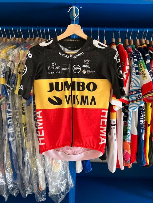 Wout Van Aert Jumbo-Visma 2021 wielertrui, Fietsen en Brommers, Fietsaccessoires | Fietskleding, Gebruikt, Heren, Bovenkleding