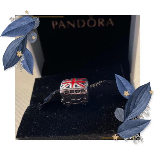 Authentique et magnifique bille de Pandora ! Le bus anglais, Handtassen en Accessoires, Bedels, Gebruikt, Pandora, Zilver, Verzenden