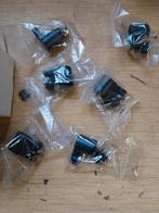 Zes audio- luidsprekerbox stekkers. Zwart rond, inplug., Ophalen