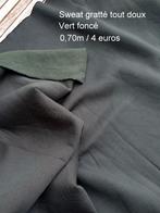 Tissu - Sweat gratté vert foncé, Vert, Enlèvement ou Envoi, 30 à 200 cm, Coton