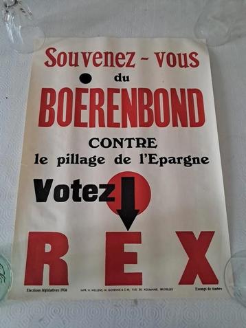 Affiche REX Leon Degrelle 1936, Enlèvement ou Envoi