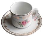 Tasse à café et soucoupe vintage en porcelaine, Comme neuf, Enlèvement ou Envoi, Porcelaine, Tasse et/ou soucoupe