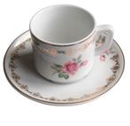 vintage porseleinen koffiekop en schotel, Ophalen of Verzenden, Zo goed als nieuw, Porselein, Kop en/of schotel