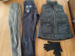 Paardrijkledij12 jr:2 broeken+bodywarmer+nieuwe handschoenen, Dieren en Toebehoren, Gebruikt, Kinderen, Ophalen of Verzenden, Recreatie