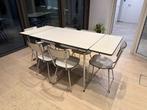 Vintage Formica eettafel met 6 stoelen, Ophalen, Overige materialen, Gebruikt, Vintage