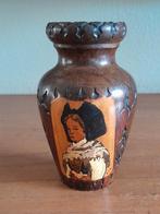 Vintage klein houten vaasje 12 cm., Ophalen of Verzenden