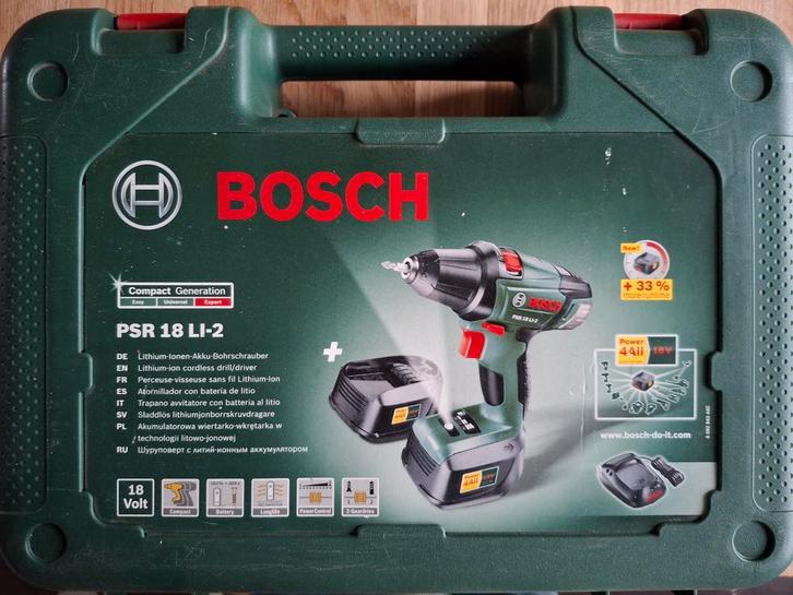 BOSCH PSR18Li-2 Boor/schroevendraaier, Doe-het-zelf en Bouw, Gereedschap | Boormachines, Boormachine, Ophalen