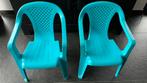 Lot de 2 chaises enfant en plastique turquoise, Utilisé