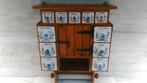 Vintage kruidenrek keukenrek hout porselein, Huis en Inrichting, Ophalen, Gebruikt