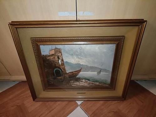 Aldo Pironti the Fisherman signé original protection, Antiquités & Art, Art | Peinture | Classique, Enlèvement ou Envoi