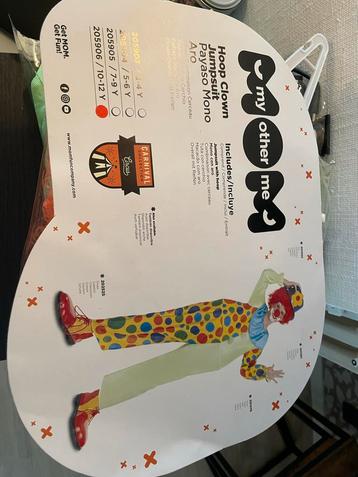 Clownspak 10/12jaar met pruik beschikbaar voor biedingen