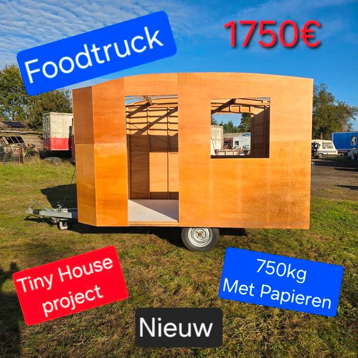 Caravan 750kg rijbewijs B foodtruck werfkeet bouw tuinhuis, Tuin en Terras, Tuinhuizen, Tuinhuis, Ophalen