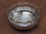 Dubbele schaal glas - zilver, Overige materialen, Gebruikt, Schaal, Rond