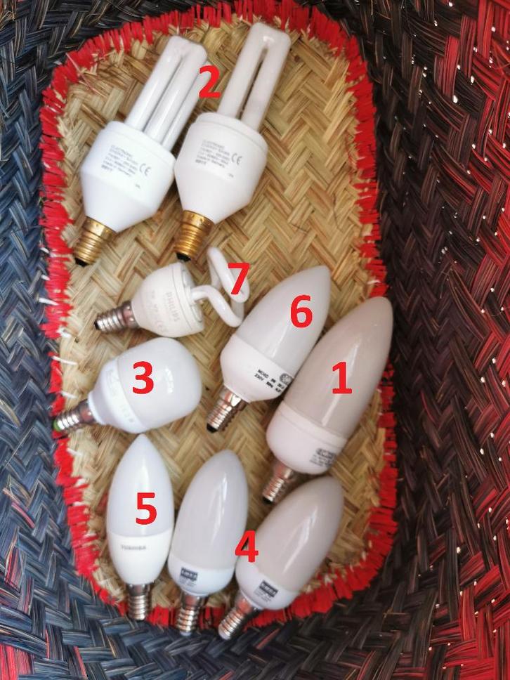 Spaarlampen - energiezuinig fitting E14 lamp. Prijs per stuk, Huis en Inrichting, Lampen | Losse lampen, Zo goed als nieuw, Spaarlamp