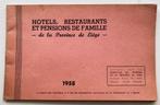 Fascicule 1958 : Hôtels, restaurants et pensions de Liège, Ophalen of Verzenden, Gebruikt