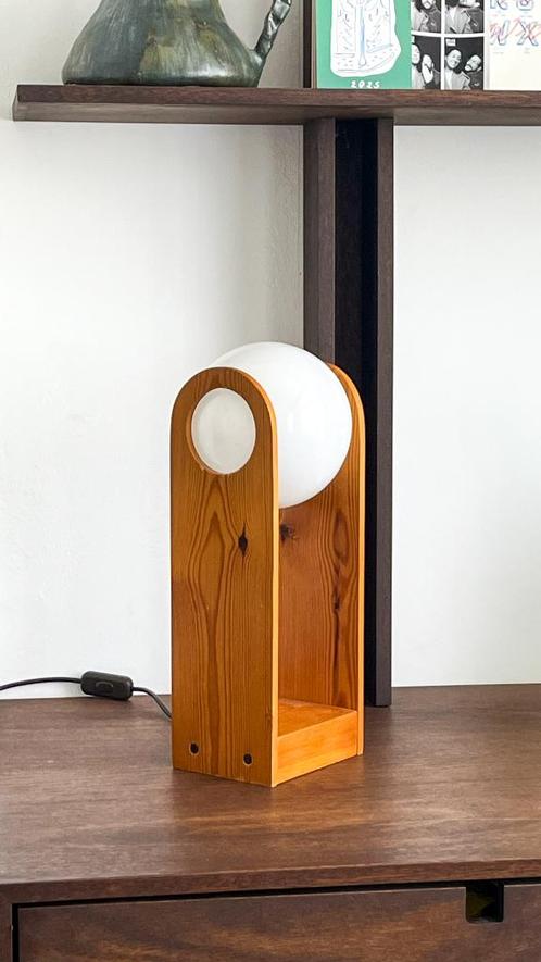 Vintage grenen accentlamp, Antiek en Kunst, Antiek | Verlichting, Ophalen of Verzenden